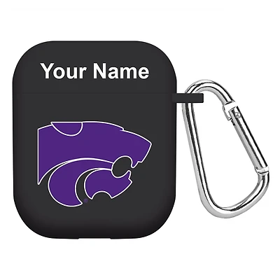Black Kansas State Wildcats Personalized AirPods Case Cover