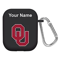Black Oklahoma Sooners Personalized AirPods Case Cover