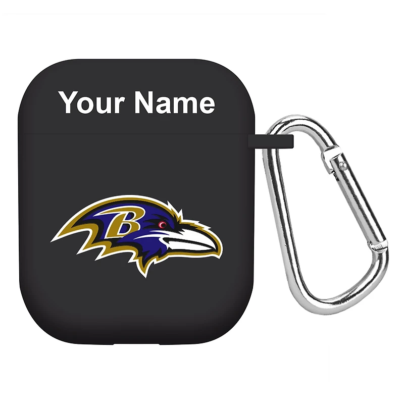 Black Baltimore Ravens Personalized AirPods Case Cover