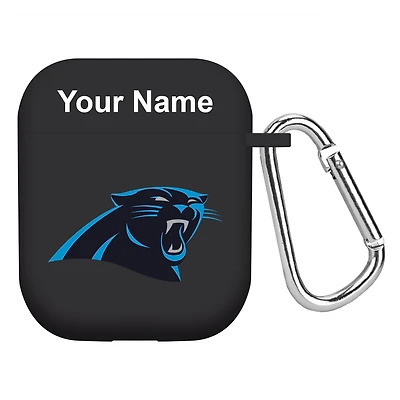 Black Carolina Panthers Personalized AirPods Case Cover