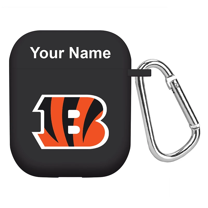 Black Cincinnati Bengals Personalized AirPods Case Cover