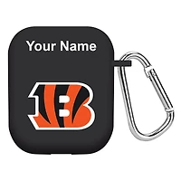 Black Cincinnati Bengals Personalized AirPods Case Cover