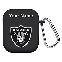 Black Las Vegas Raiders Personalized AirPods Case Cover
