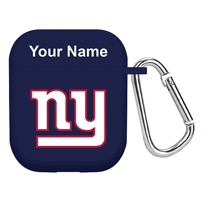 Navy New York Giants Personalized AirPods Case Cover