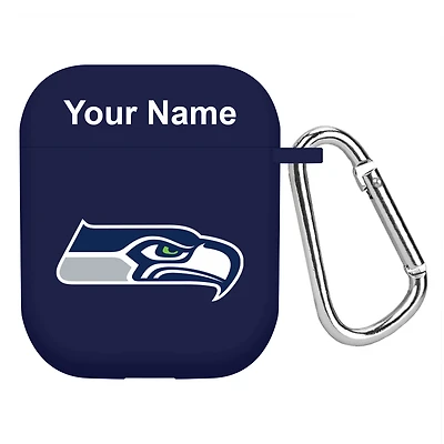 Navy Seattle Seahawks Personalized AirPods Case Cover