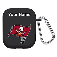 Black Tampa Bay Buccaneers Personalized AirPods Case Cover