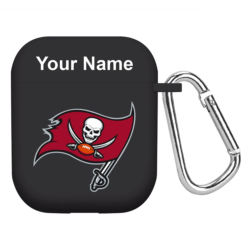 Black Tampa Bay Buccaneers Personalized AirPods Case Cover