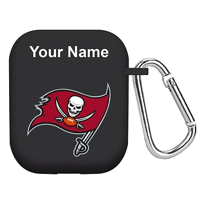 Black Tampa Bay Buccaneers Personalized AirPods Case Cover