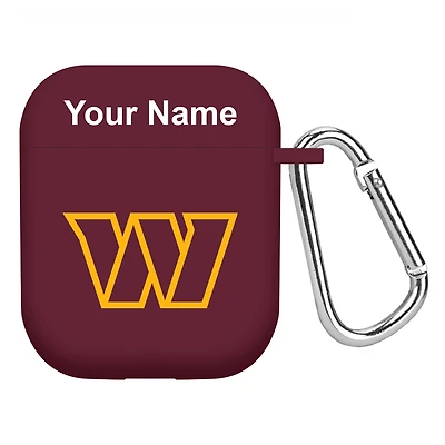 Burgundy Washington Commanders Personalized AirPods Case Cover