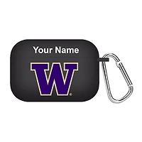 Black Washington Huskies Personalized AirPods Pro Case Cover