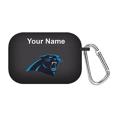 Black Carolina Panthers Personalized AirPods Pro Case Cover