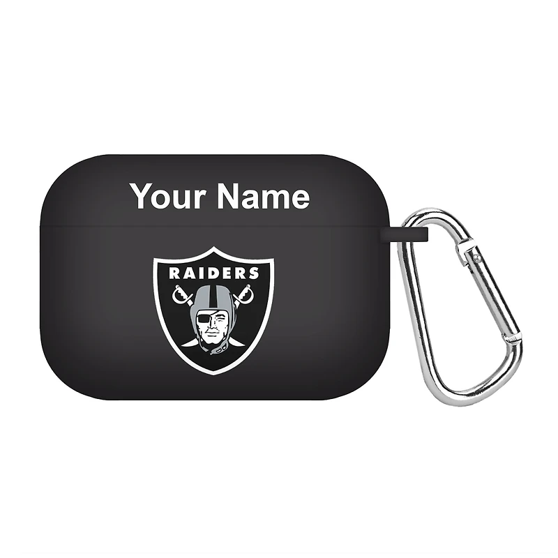 Black Las Vegas Raiders Personalized AirPods Pro Case Cover