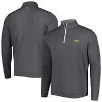 Men's Peter Millar Gray LSU Tigers Perth Performance Quarter-Zip Top