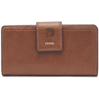 Women's Fossil Brown San Jose State Spartans Leather Logan RFID Tab Clutch