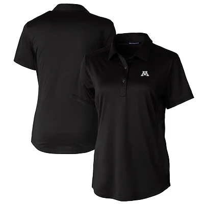 Women's Cutter & Buck Black Minnesota Golden Gophers Prospect Textured Stretch Polo