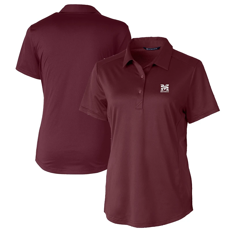 Women's Cutter & Buck Burgundy Morehouse Maroon Tigers Prospect Textured Stretch Polo