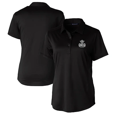 Women's Cutter & Buck Black UNC Wilmington Seahawks Prospect Textured Stretch Polo