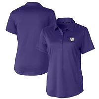 Women's Cutter & Buck Purple Washington Huskies Prospect Textured Stretch Polo