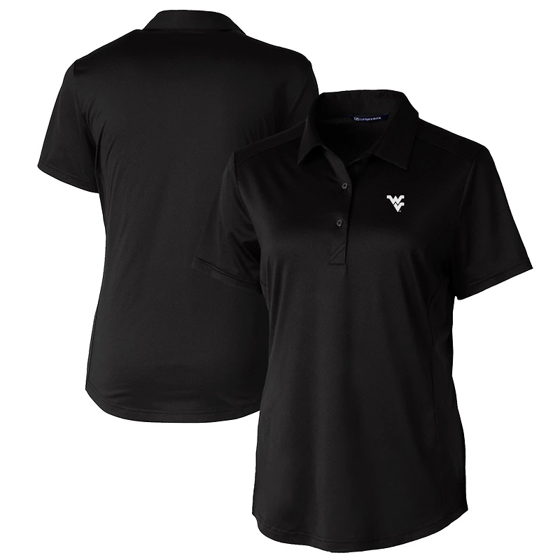 Women's Cutter & Buck Black West Virginia Mountaineers Prospect Textured Stretch Polo