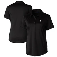 Women's Cutter & Buck Black West Virginia Mountaineers Prospect Textured Stretch Polo