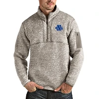 Men's Antigua Oatmeal North Georgia Nighthawks Fortune Quarter-Zip Jacket