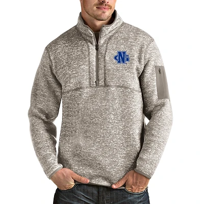 Men's Antigua Oatmeal North Georgia Nighthawks Fortune Quarter-Zip Jacket