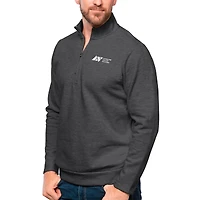Men's Antigua Heathered Charcoal Antelope Valley College Gambit Quarter-Zip Pullover Top