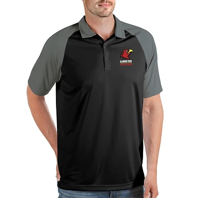 Men's Antigua Black/Gray Illinois Tech Scarlet Hawks Nova Polo
