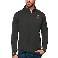 Men's Antigua Charcoal Illinois Tech Scarlet Hawks Tribute Quarter-Zip Pullover Top