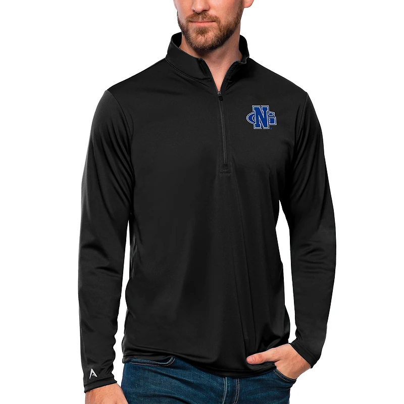 Men's Antigua Black North Georgia Nighthawks Tribute Quarter-Zip Pullover Top
