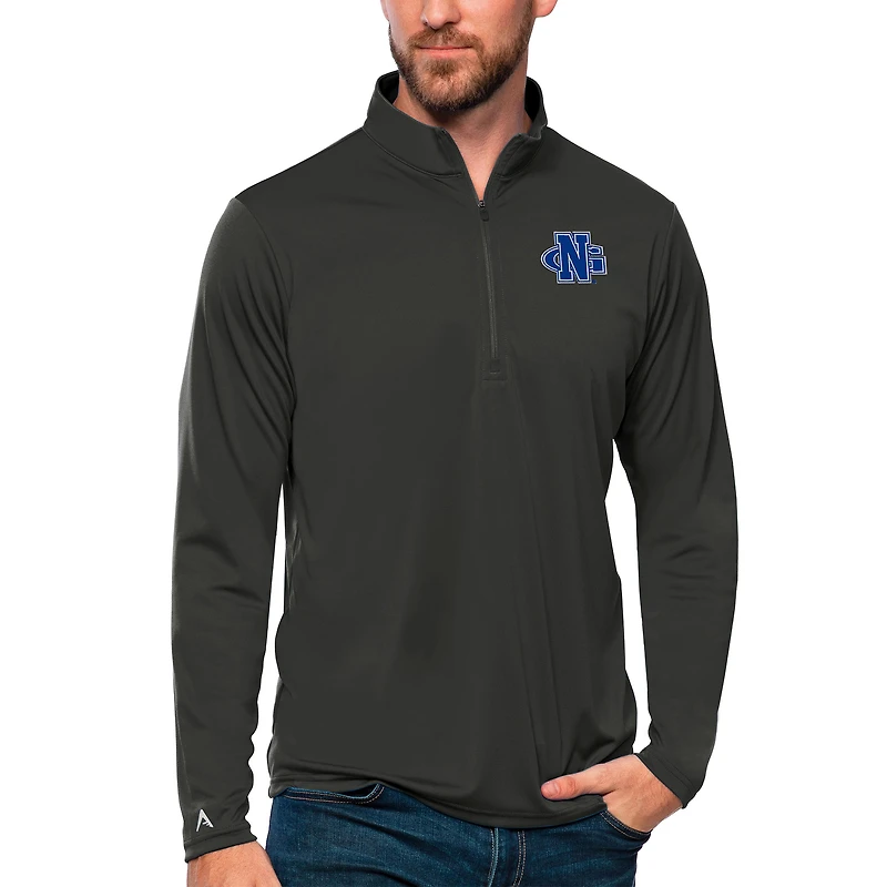 Men's Antigua Charcoal North Georgia Nighthawks Tribute Quarter-Zip Pullover Top