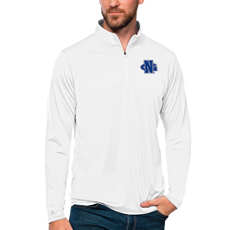Men's Antigua White North Georgia Nighthawks Tribute Quarter-Zip Pullover Top