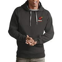 Men's Antigua Charcoal Illinois Tech Scarlet Hawks Victory Pullover Hoodie