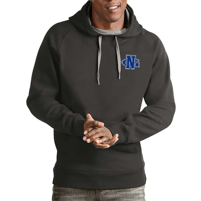 Men's Antigua Charcoal North Georgia Nighthawks Victory Pullover Hoodie