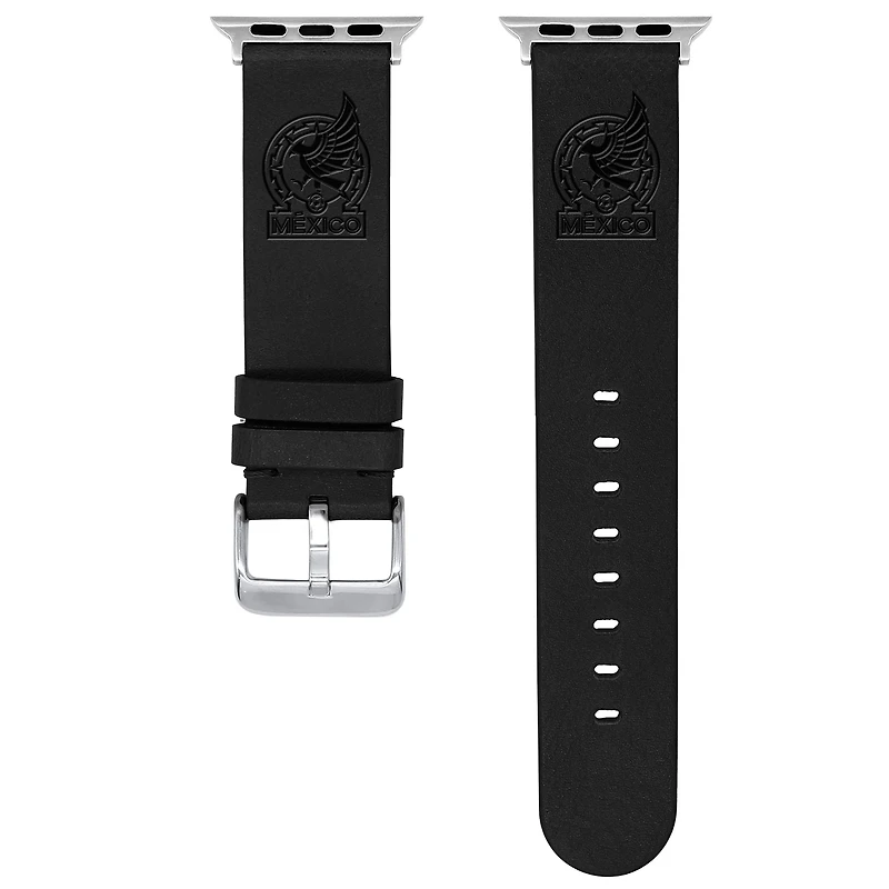 Black Mexico National Team 38/40/41mm Logo Sport Leather Apple Watch Band