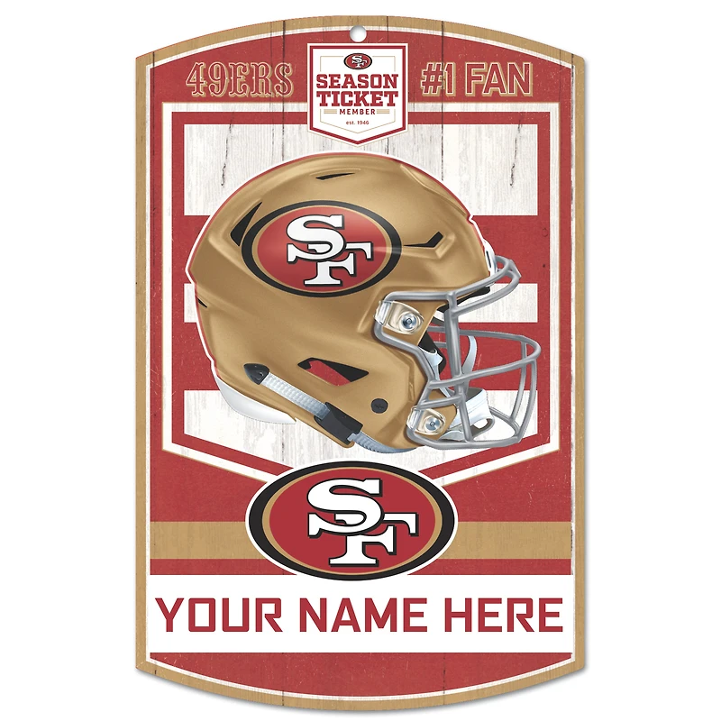 WinCraft San Francisco 49ers Season Ticket Member Exclusive 11'' x 17'' Personalized Wood Sign