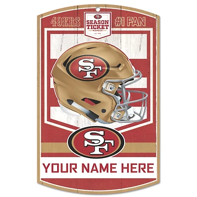 WinCraft San Francisco 49ers Season Ticket Member Exclusive 11'' x 17'' Personalized Wood Sign