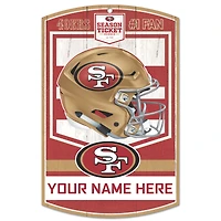 WinCraft San Francisco 49ers Season Ticket Member Exclusive 11'' x 17'' Personalized Wood Sign
