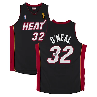 Shaquille O'Neal Miami Heat Autographed Mitchell & Ness with Trophy Patch 2005-06 Authentic Jersey