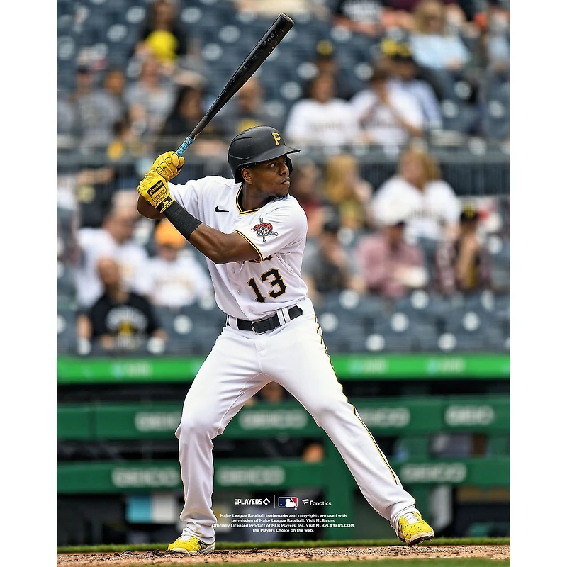 Ke'Bryan Hayes Pittsburgh Pirates Unsigned Prepares to Bat Vertical Photograph