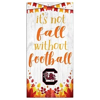 White South Carolina Gamecocks 6'' x 12'' Not Fall Without Football Sign