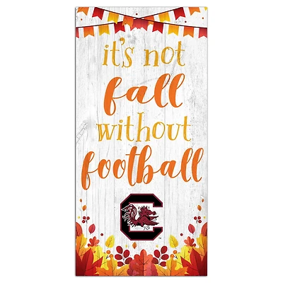 White South Carolina Gamecocks 6'' x 12'' Not Fall Without Football Sign