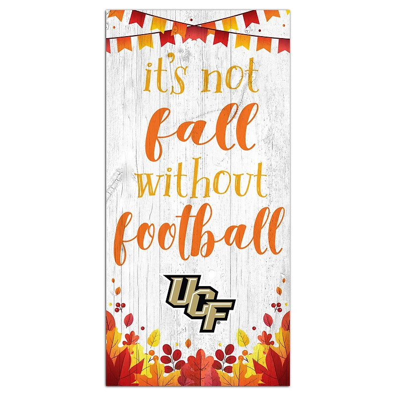 White UCF Knights 6'' x 12'' Not Fall Without Football Sign