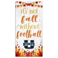 White Utah State Aggies 6'' x 12'' Not Fall Without Football Sign