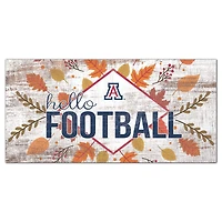 White Arizona Wildcats 6'' x 12'' Hello Football Wall Art