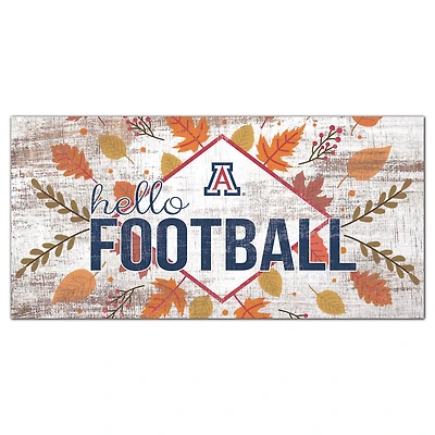 White Arizona Wildcats 6'' x 12'' Hello Football Wall Art