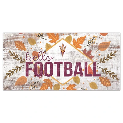 White Arizona State Sun Devils 6'' x 12'' Hello Football Wall Art
