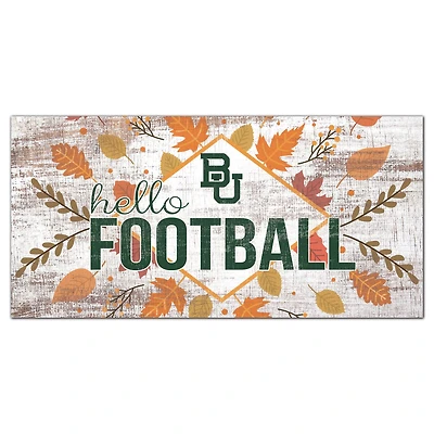White Baylor Bears 6'' x 12'' Hello Football Wall Art