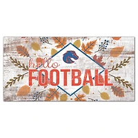 White Boise State Broncos 6'' x 12'' Hello Football Wall Art