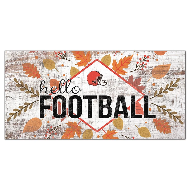 Cleveland Browns 6'' x 12'' Hello Football Wall Art